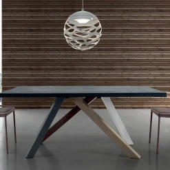 Viadurini Living Ausziehbare Esstische-Moderner ausziehbarer Tisch mit laminierter Holzplatte, hergestellt in Italien – Settimmio