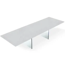 Viadurini Living Ausziehbare Esstische-Moderner ausziehbarer Tisch auf 300 cm aus Laminat und Glas, hergestellt in Italien – Tear