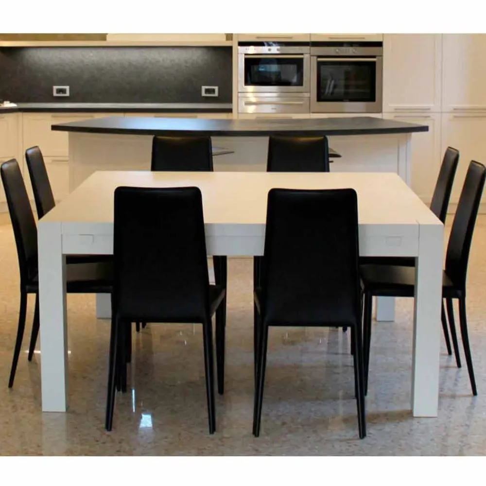 Viadurini Living Esstische Nach Mass|Ausziehbare Esstische-Moderner Ausziehtisch aus massivem Eichenholz, 160x160cm, Jacob