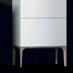 Viadurini Bathroom Badmöbel Stehend-Moderner Badezimmerschrank mit 3 Schubladen in Amber lackiertem Holz, hergestellt in Italien