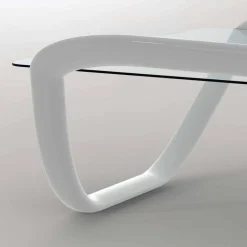 Viadurini Design Moderne Couchtische-Moderner Couchtisch aus Glas und Solid Surface® Continuum