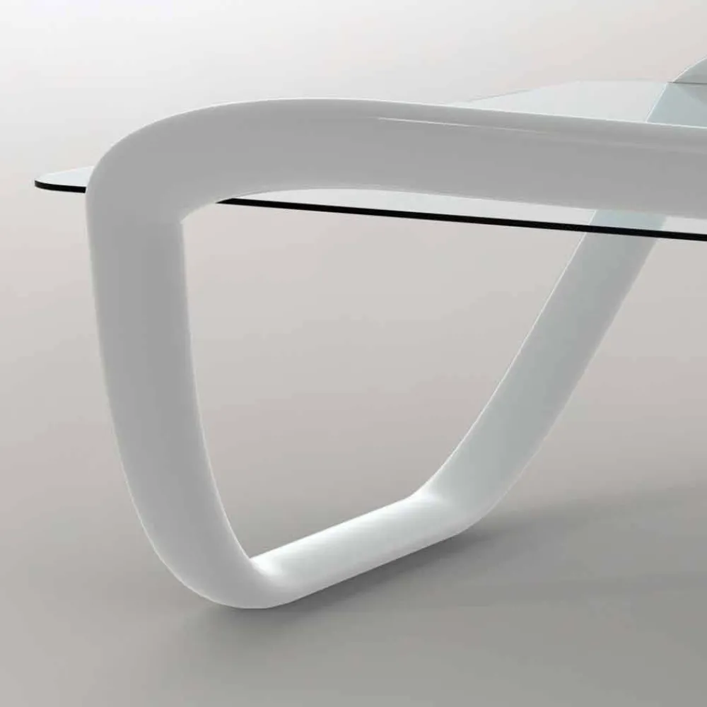 Viadurini Design Moderne Couchtische-Moderner Couchtisch aus Glas und Solid Surface® Continuum