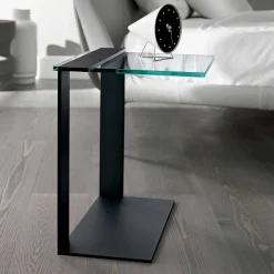 Viadurini Living Moderne Couchtische-Moderner Couchtisch aus Metall und geräuchertem oder klarem Glas Made in Italy - Teilor