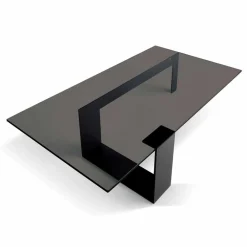 Viadurini Living Moderne Couchtische-Moderner Couchtisch mit Rauchglasplatte und Metallbasis Made in Italy - Scoby