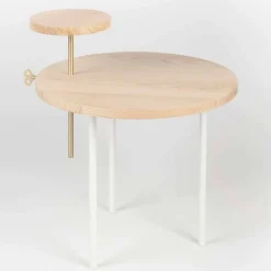 Viadurini Living Moderne Couchtische-Moderner Couchtisch mit runder Eschenplatte Made in Italy - Velino