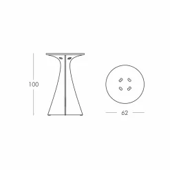SLIDE Runde Tische-moderner Design Hochtisch, aus Polyethylen - Jet Next