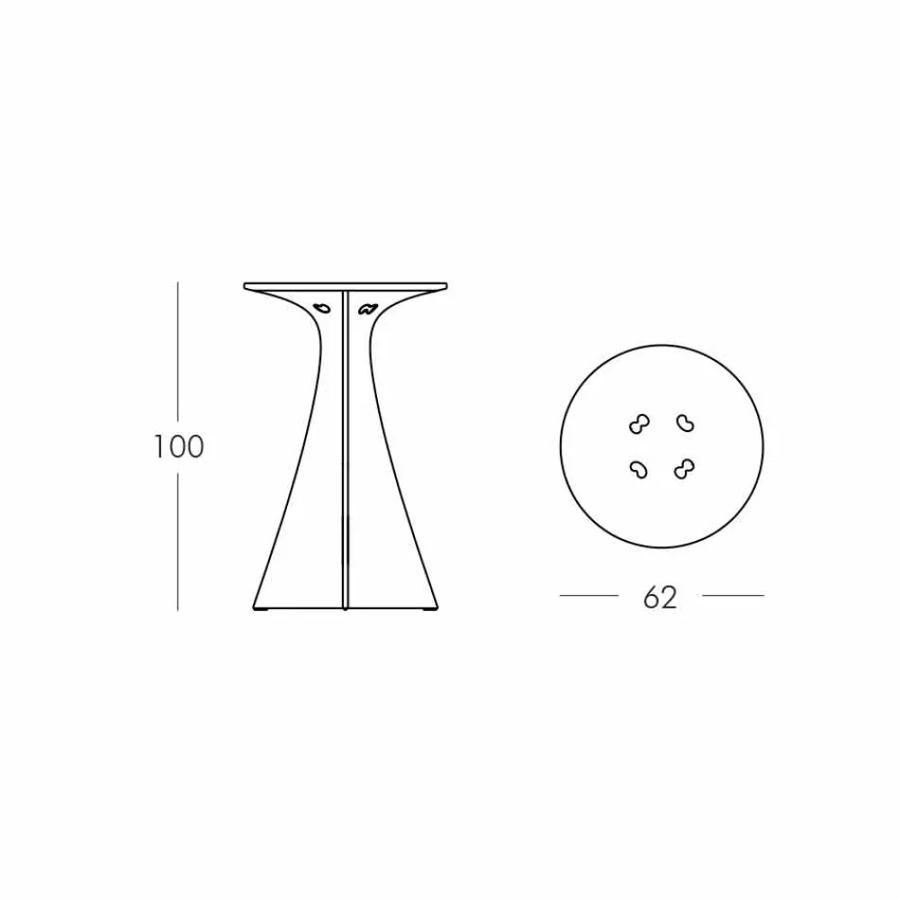 SLIDE Runde Tische-moderner Design Hochtisch, aus Polyethylen - Jet Next