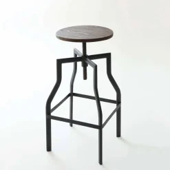 Viadurini Barhocker-Moderner Design Hocker aus Metall und Holz verstellbar Livorno