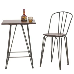 Viadurini Living Küchenhocker-Moderner Designhocker im Industriestil aus Eisen und Holz, 2 Stück - Erika