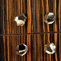 Viadurini Living Anrichte-Moderner Designschrank Ada mit 4 Türen, aus Ebenholz, Hochglanz-Finish