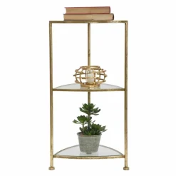 Viadurini Living Moderne Couchtische-Moderner dreieckiger Telefonständer 3 Regale aus Eisen und Glas - Kora