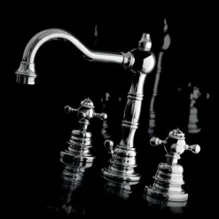 Viadurini Taps Waschbeckenarmaturen-Moderner dreilochiger Waschbeckenmischer aus Messing, hergestellt in Italien - Binsu