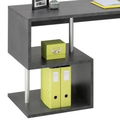 Viadurini Design Design Schreibtische-Moderner Eckschreibtisch Glänzend Weiß Holz oder Schiefer Design - Michel