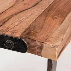 Viadurini Living Esstische-Moderner Esstisch aus Akazienholz und Homemotion Steel - Bingo