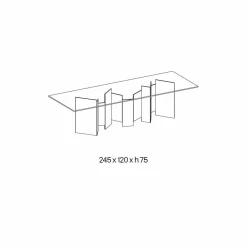 Viadurini Living Esstische Nach Mass|Esstische-Moderner Esstisch aus extraleichtem oder geräuchertem Glas Made in Italy - Zufällig