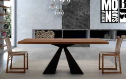 Viadurini Living Esstische-Moderner Esstisch aus Holz und Stahl, hergestellt in Italien, 10 Sitzplätze – Dalmatiner