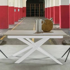 Viadurini Living Ausziehbare Esstische-Moderner Esstisch ausziehbar, Melamintischplatte - Marliana