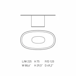 Viadurini Living Esstisch Oval|Esstische-Moderner Esstisch im ovalen Design aus blauem und kupferfarbenem MDF, hergestellt in Italien – Oku