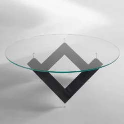 Viadurini Living Runde Tische-Moderner Esstisch mit drehbarer Glastischplatte aus Fichtenholz Bao