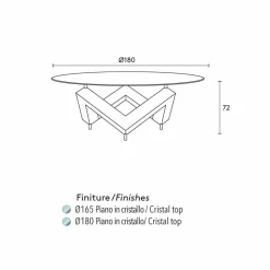 Viadurini Living Runde Tische-Moderner Esstisch mit drehbarer Glastischplatte aus Fichtenholz Bao