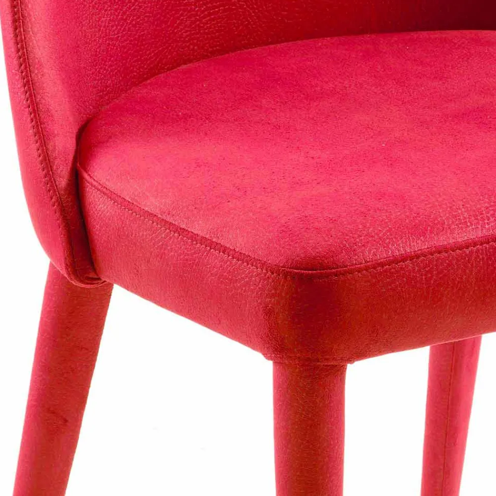 Viadurini Living Moderne Stühle-Moderner Esszimmerstuhl aus roter Technofaser, Almira