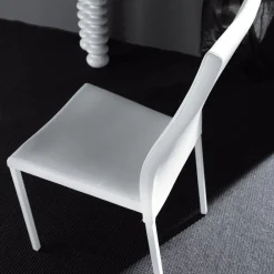 Viadurini Living Moderne Stühle-Moderner Esszimmerstuhl aus lackiertem Metall und Kunstledersitz, 4 Stück - Alba