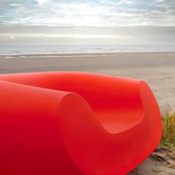 SLIDE Sessel Kunststoff-Moderner farbiger Gartensessel Chubby, hergestellt in Italien