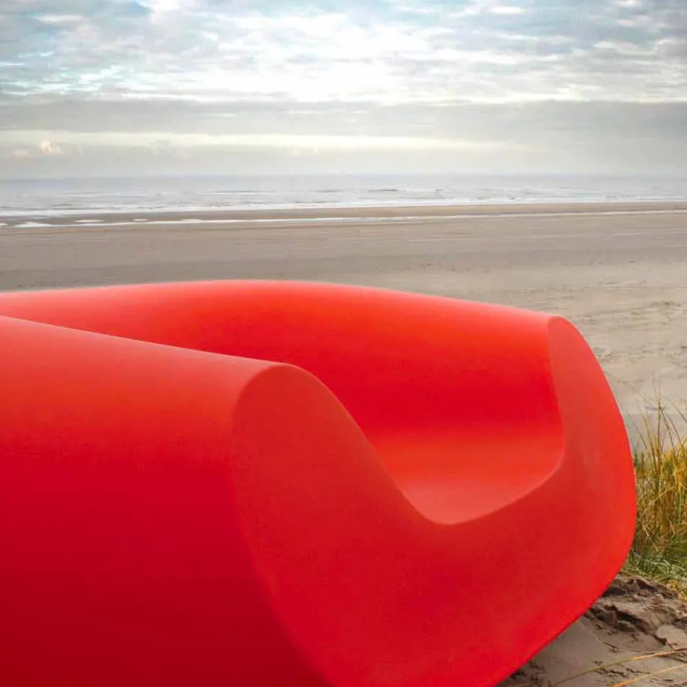 SLIDE Sessel Kunststoff-Moderner farbiger Gartensessel Chubby, hergestellt in Italien