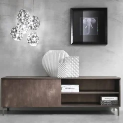 Viadurini Living Tv-Möbel-Moderner Fernsehschrank Melaminholz mit zwei Türen Hergestellt in Italien - Clemente