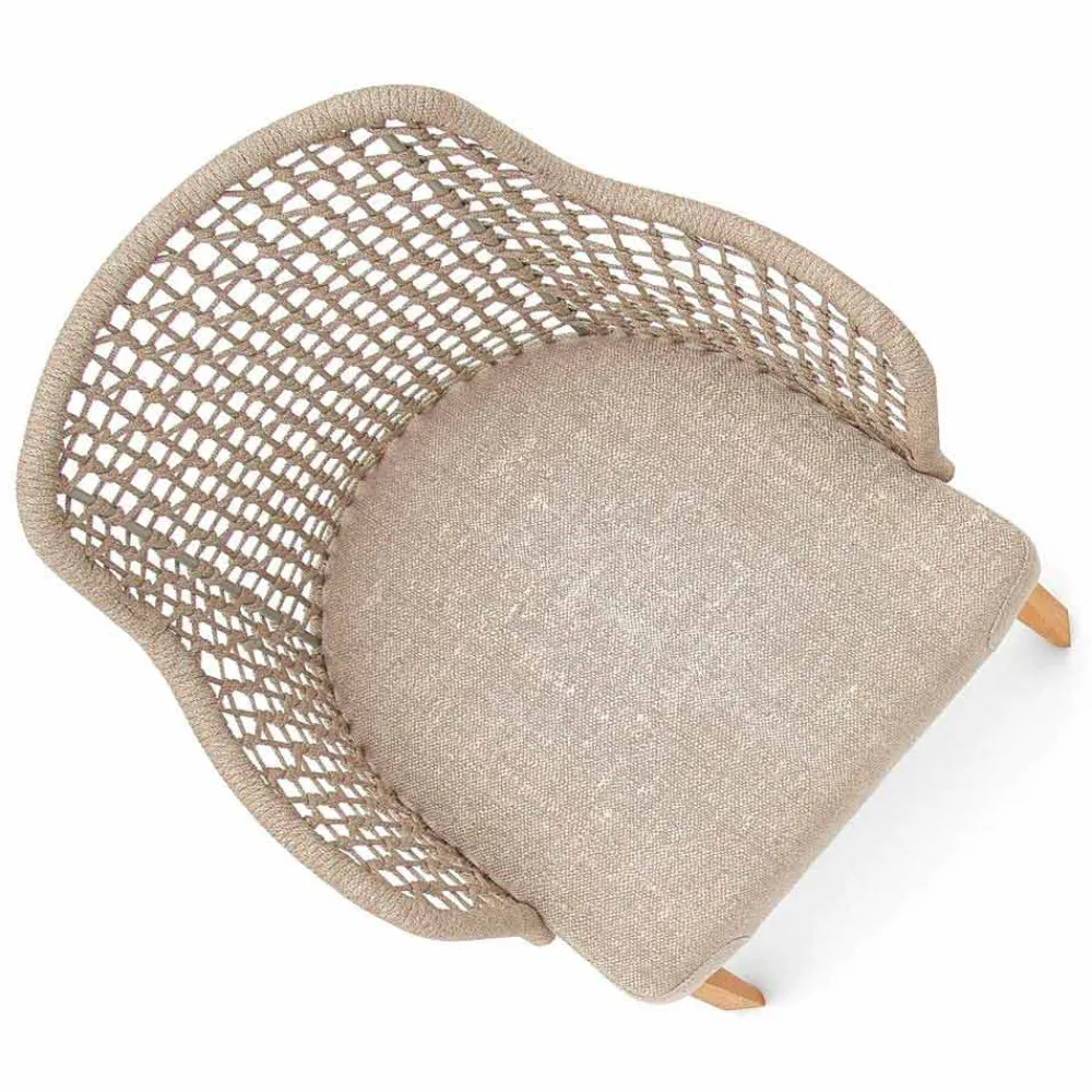 Varaschin Holzsessel-Moderner Gartensessel aus massivem Irokoholz Emma