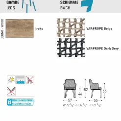 Varaschin Holzsessel-Moderner Gartensessel aus massivem Irokoholz Emma