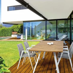 Viadurini in the Garden Gartenstühle Metall-Moderner Gartenstuhl mit Armlehnen aus weißem Aluminium Homemotion - Liliana