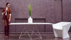 Vondom Gartentische Fest-Moderner Gartentisch aus HPL und Edelstahl Faz