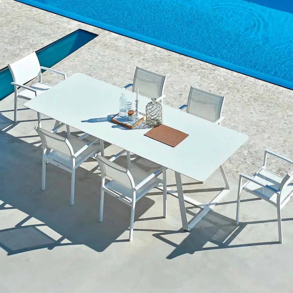 Varaschin Gartentische Fest-Moderner Gartentisch in unterschiedlichen Dimensionen Kolonaki