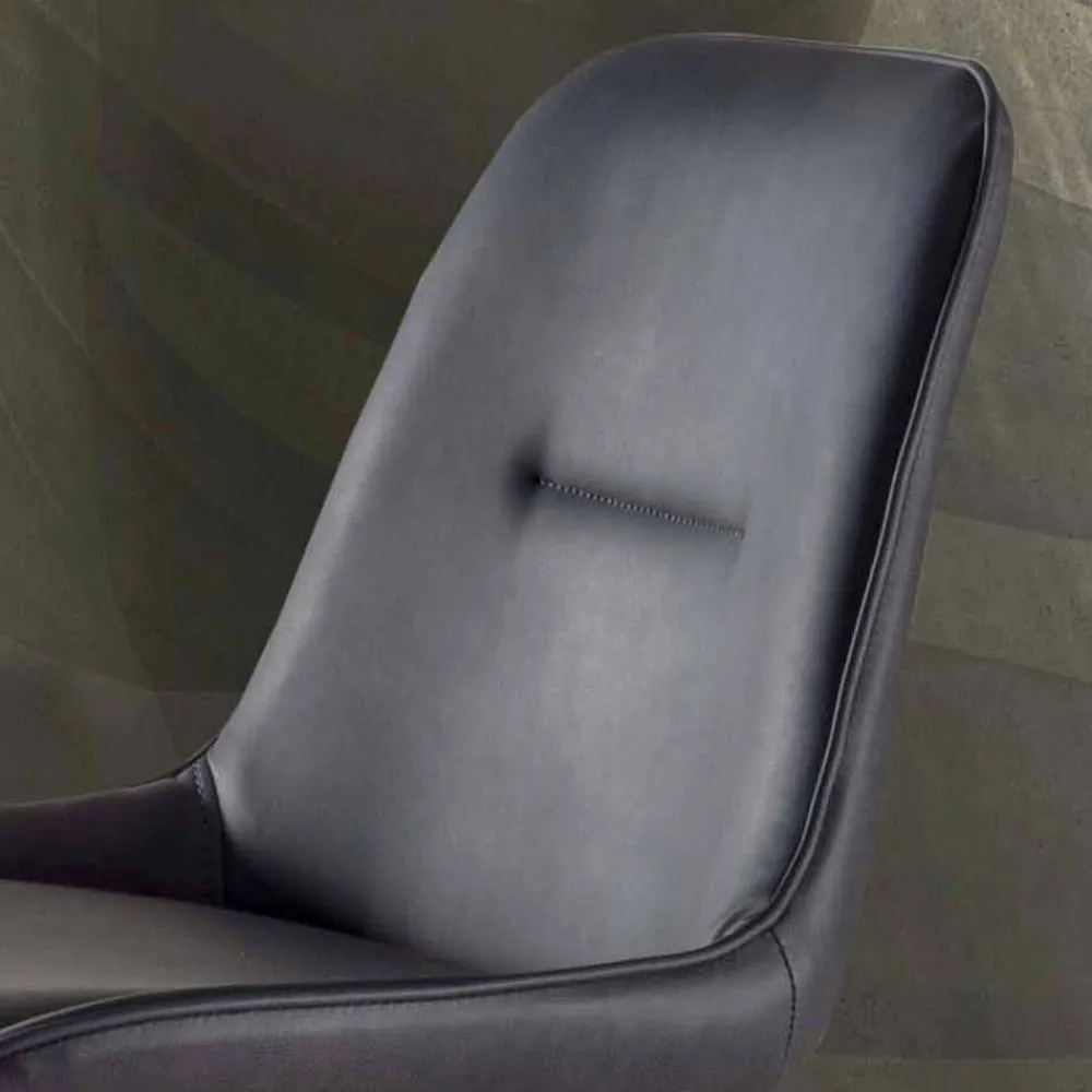 Viadurini Living Barhocker-Moderner Hocker H 80 cm, Sitzfläche aus Nubuk-Kunstelder - Ines