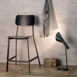 Viadurini Living Barhocker-Moderner Hocker H.97 cm, Holz und Metall, Elmas