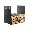 Viadurini Fire Design Kaminholzständer Aus Eisen Und Stahl-Moderner Holzhalter in minimalem Design aus schwarzem Stahl mit Gravur - Altano