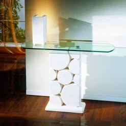 Viadurini Living Konsolentisch Flur-Moderner Konsolentisch aus Kristall und Stein Hosios