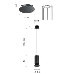 Viadurini Lighting Moderne Kronleuchter-Moderner Kronleuchter aus pulverbeschichtetem Aluminium und verstellbarem Kabel – Buxus