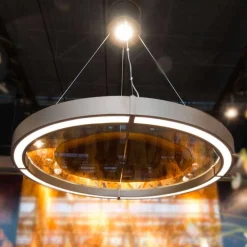 Viadurini Lighting Moderne Kronleuchter-Moderner Kronleuchter aus Stahl und Glas mit Holzeinsatz Made in Italy - Seoul