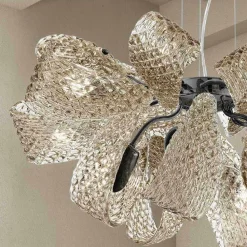 Viadurini Lighting Moderne Kronleuchter-Moderner Kronleuchter mit 12 Lichtern aus Venedig Glas, Made in Italy - Diamonique