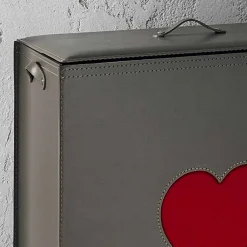 Limac Design Wäschekörbe-Moderner Lederwäschekorb Made in Italy Adele, Herzeinsatz