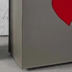 Limac Design Wäschekörbe-Moderner Lederwäschekorb Made in Italy Adele, Herzeinsatz