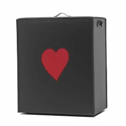 Limac Design Wäschekörbe-Moderner Lederwäschekorb Made in Italy Adele, Herzeinsatz