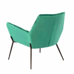 Viadurini Living Moderne Sessel-Moderner Lounge Chair aus petrolgrünem Samt und schwarzem Metall - getönt