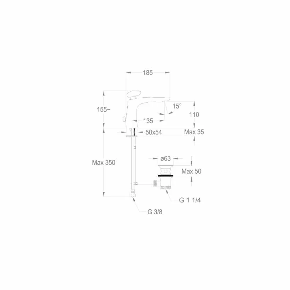 Viadurini Taps Waschbeckenarmaturen-Moderner Messing-Waschbeckenmischer Made in Italy - Besugo