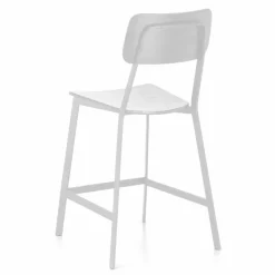 Viadurini Living Küchenhocker-Moderner Metallhocker mit Sitz und Rückenlehne aus Holz, 2 Stück - Habibi