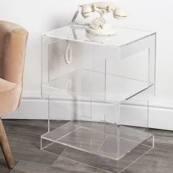 Viadurini Living Nachttische-Moderner Nachttisch aus transparentem Acryl-Kristall-Design mit Ablage - Icaria