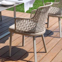 Varaschin Metallsessel-Moderner Outdoor-Sessel aus Stoff und Aluminium Emma