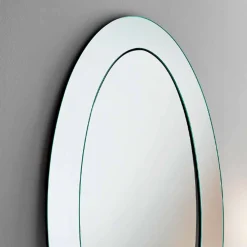 Viadurini Living Standspiegel-Moderner ovaler freistehender Spiegel mit geneigtem Rahmen Made in Italy - Salamina